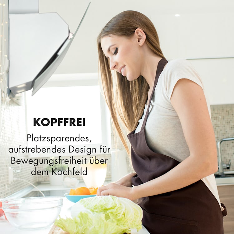 Annabelle 60 Dunstabzugshaube Glas 595 m³/h Touch-Armatur weiß 60 cm | Weiß
