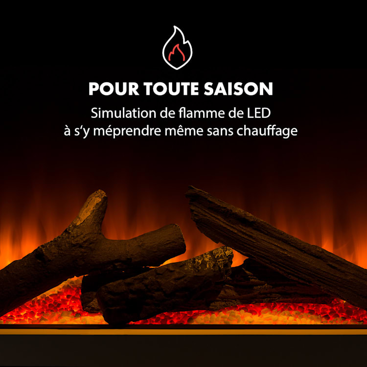 Studio Light & Fire 1 cheminée 1000/2000 W MDF télécommande blanche Fire 1