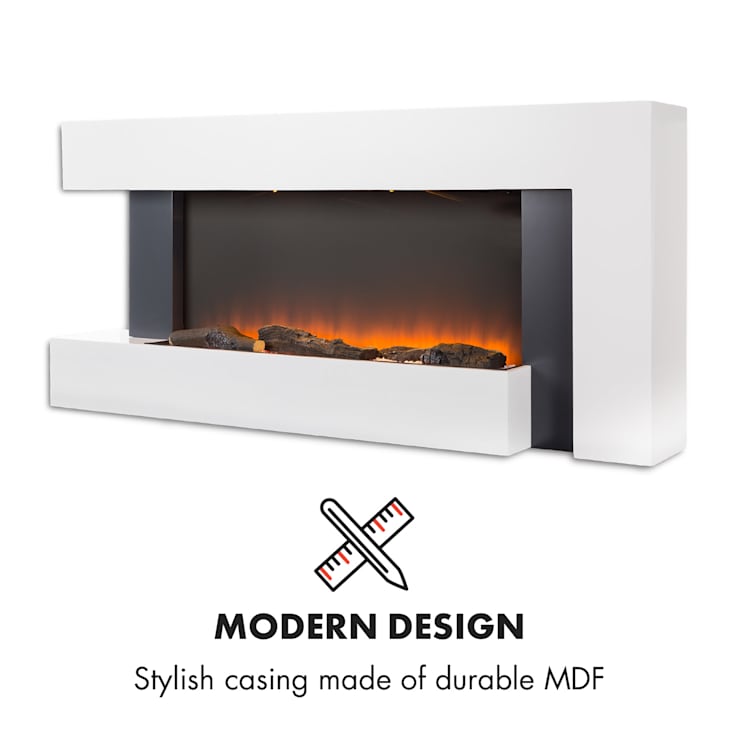 Studio Light & Fire 2, električni kamin, 1000/2000 W, MDF, daljinski upravljalnik, bela Fire 2