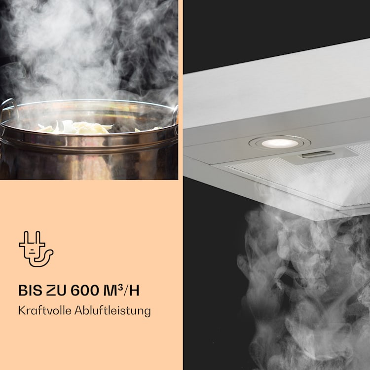 Zarah 90 Dunstabzugshaube 90cm Abluft: 600 m³/h LED Edelstahl