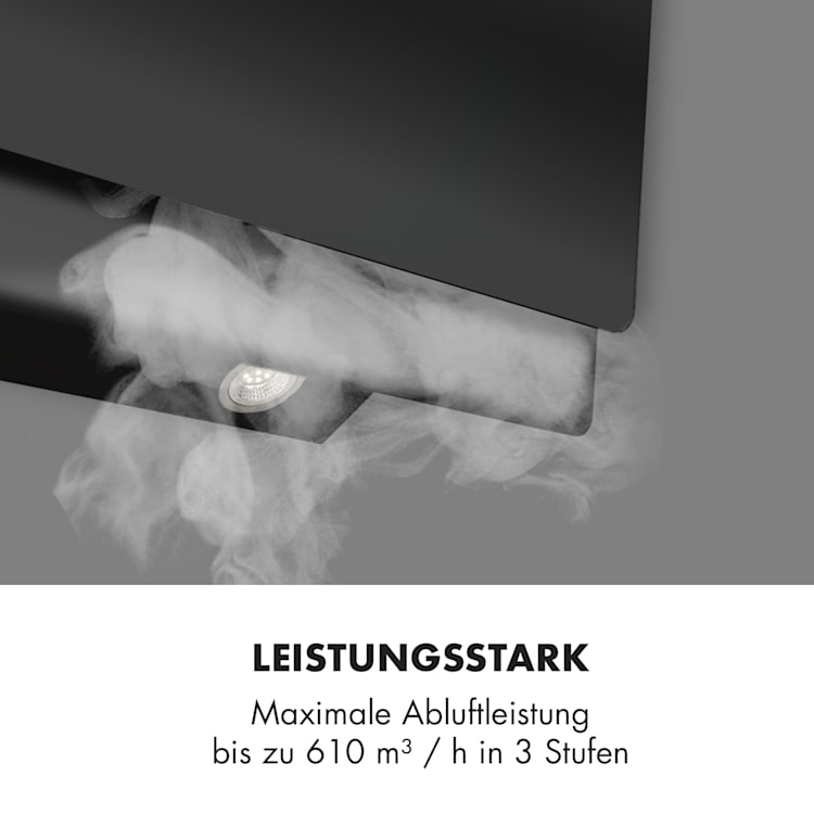 Aurica 90 Dunstabzugshaube, 90 cm, Wandanbau, 165 W, schwarz 90 cm | Ohne Ersatz-Filter | Schwarz
