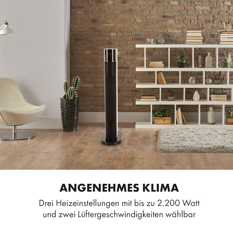 Hightower Heat Deluxe Säulenheizlüfter Ventilator 2200W Thermostat 35°C weiß