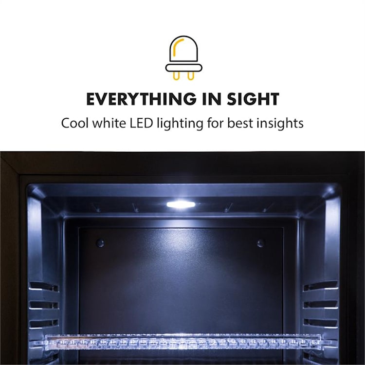 Brooklyn 24L lodówka A LED wkład z plastiku szklane drzwi czarna Czarny | 24 Ltr