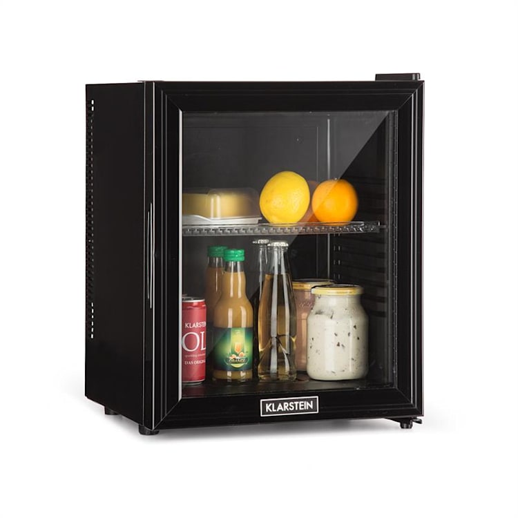 Brooklyn 24L lodówka A LED wkład z plastiku szklane drzwi czarna Czarny | 24 Ltr