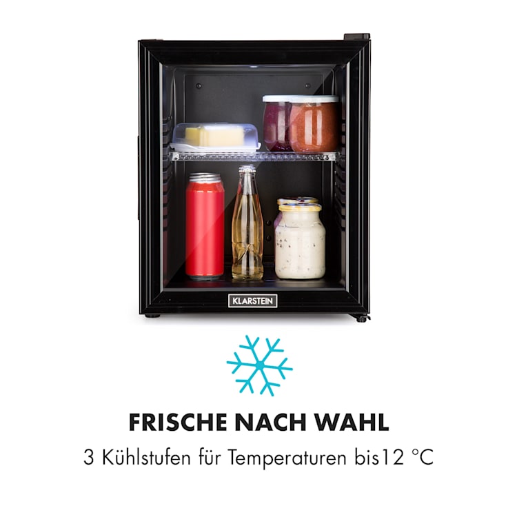 Brooklyn 32 Kühlschrank LED Kunststoff-Einsatz Glastür 30 Ltr | Schwarz