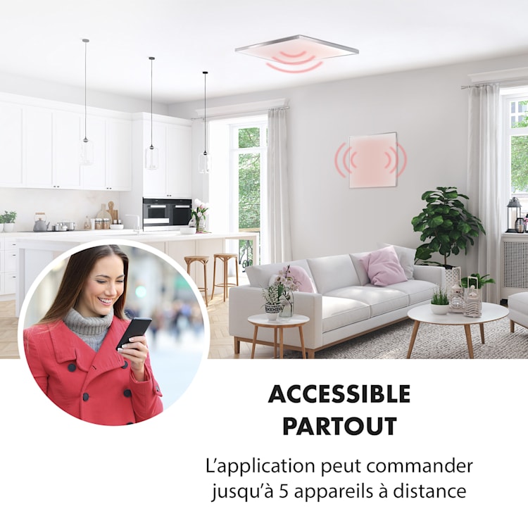 Wonderwall Smart infrarood verwarming 60x60cm 360W weektimer IP24 wit 360 W