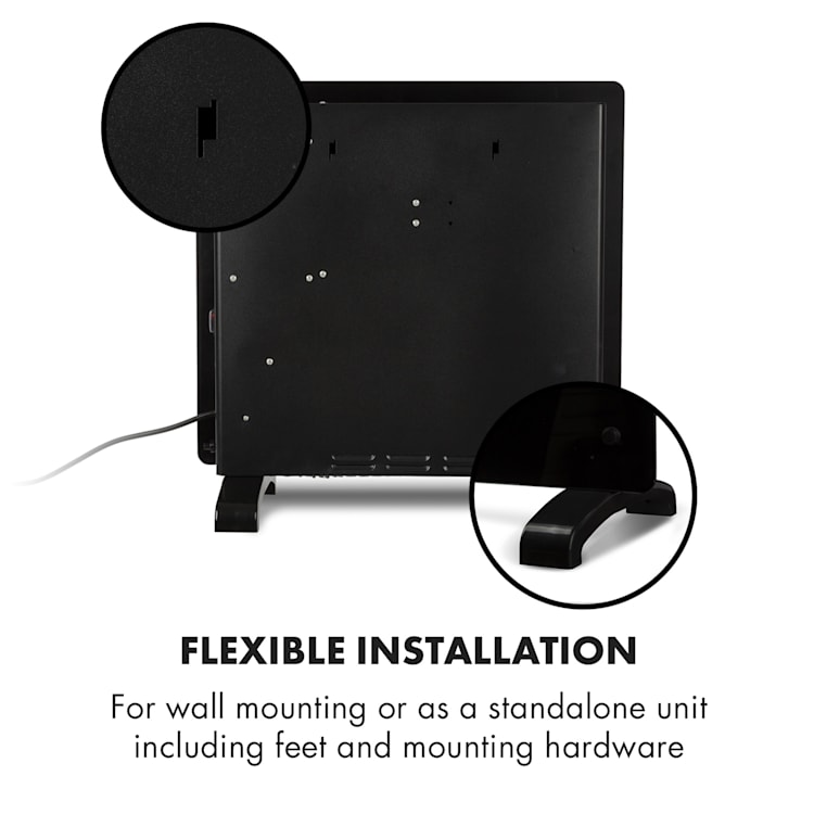 Norderney Convection Heater Thermostat Timer 1000W 20m² Black 1000 W | Black