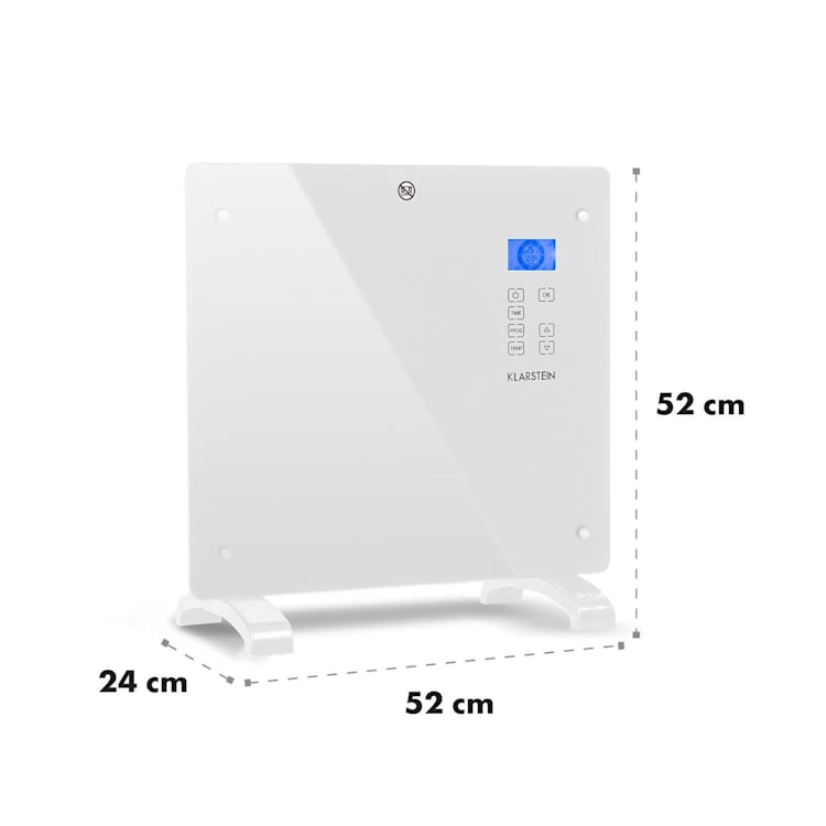 Norderney, konvekciós hősugárzó, termosztát, időzítő, 1000 W, 20 m², fehér 1000 W | Fehér