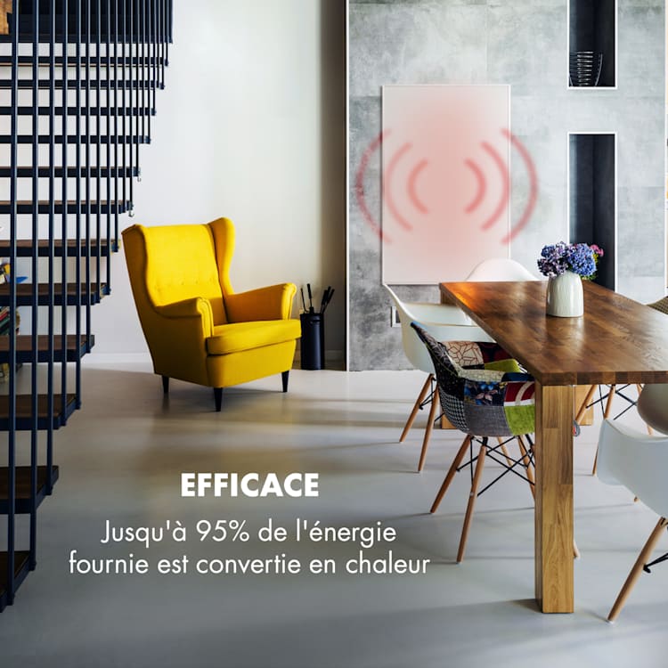 Wonderwall 960 Smart radiateur infrarouge 80x120 cm 960W minuterie hebdomadaire blanc 960 W