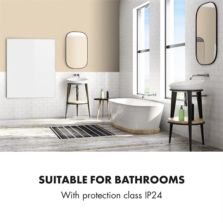 Wonderwall Smart Infrarotheizung 100x120cm App-Steuerung 1200W Wochentimer IP24 1200 W