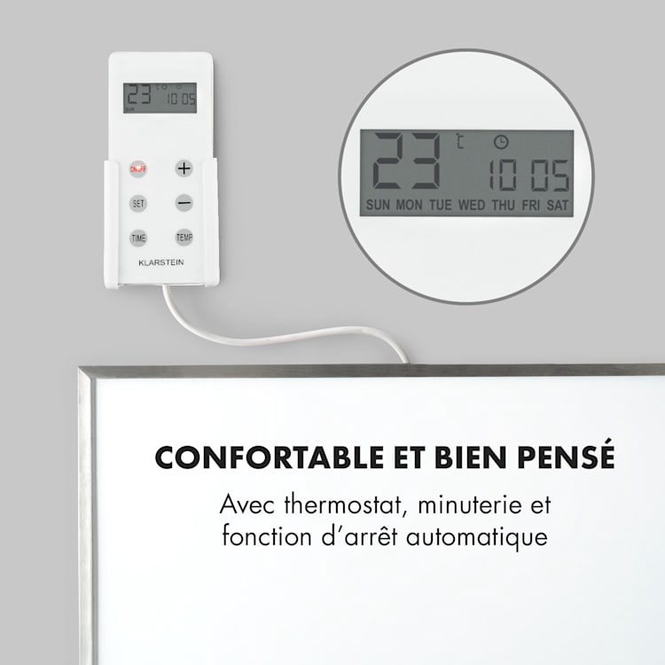 Wonderwall 60 infrarood verwarming 60x100cm 600W weektimer IP24 wit 60 x 100 cm