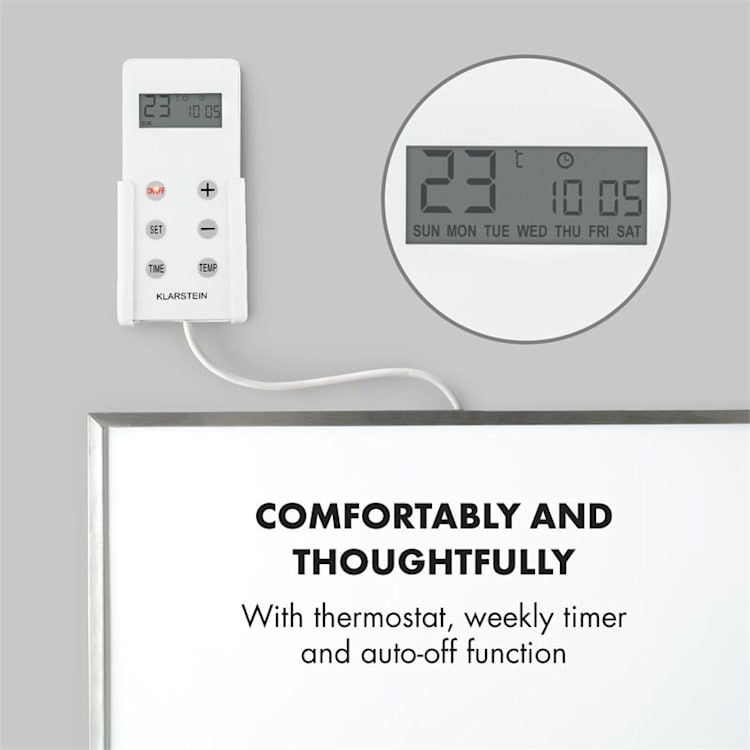 Wonderwall 60, infrapanel, infračervený topný panel, 60 x 100 cm, 600 W, týdenní časovač, IP24, bílý 60 x 100 cm