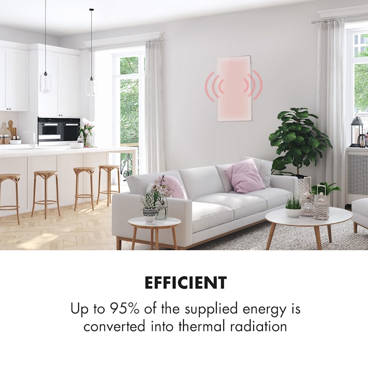 Wonderwall 45 Infrared Heater 50x90cm 450W Weekly Timer IP24 50 x 90 cm