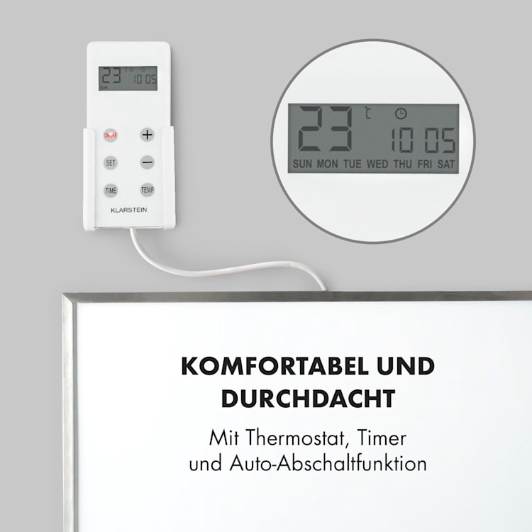 Wonderwall 120 Infrarotheizung 120x100cm 1200W Timer IP24 1200 W