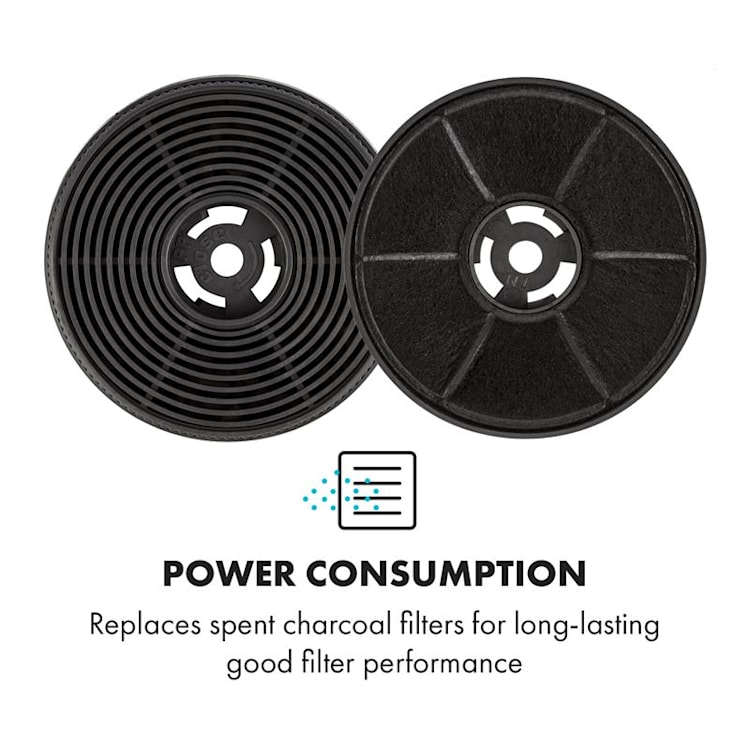 Activated Carbon Filters for Cooker Extractor Hoods 2 Filters Recirculation Mode Ø17.5 cm