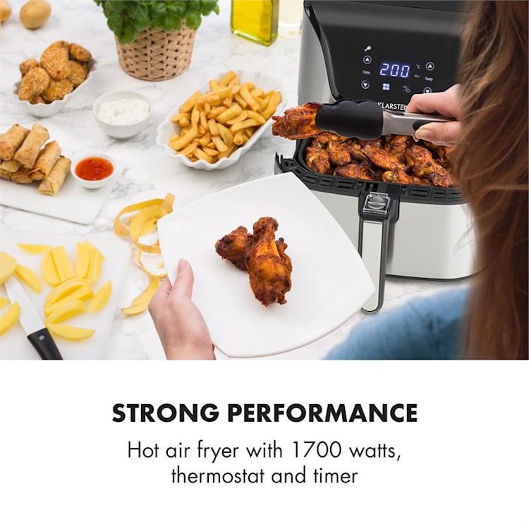 Aero Vital Deluxe Hot Air Fryer 1700W 5.4 Litre Stainless Steel Silver