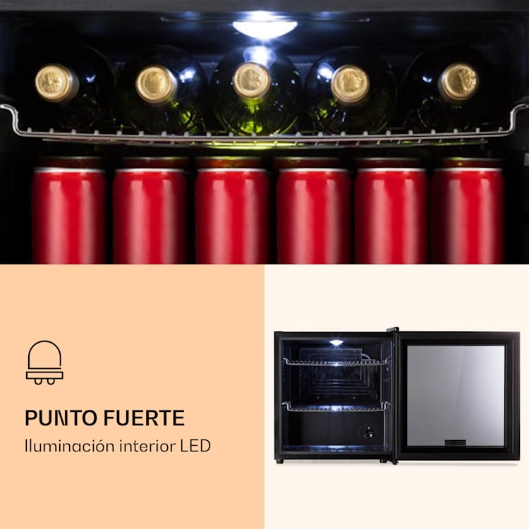 Nevera Beersafe L Onyx, 47 litros, 2 estantes, puerta de cristal panorámica 47 L | Onyx
