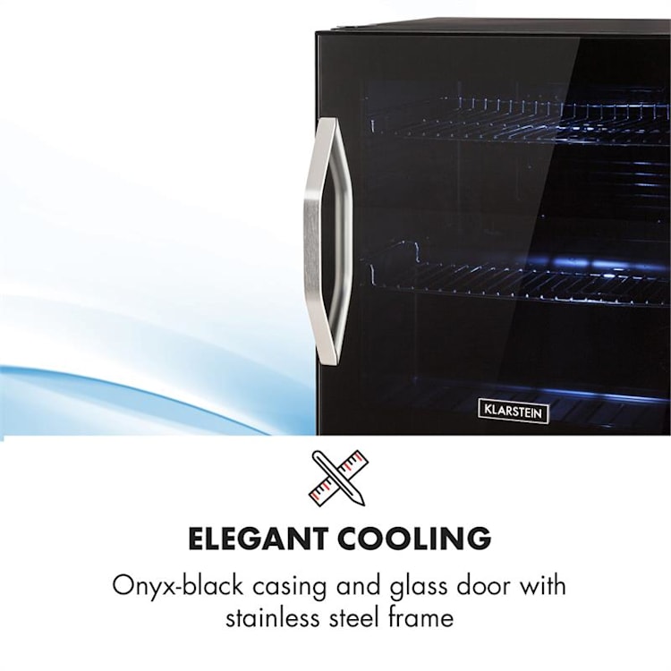 Beersafe L Onyx Réfrigérateur 47 litres 2 clayettes Porte en verre panoramique 47 L