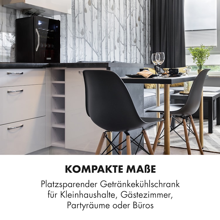 Beersafe XL Onyx Kühlschrank 60 Liter 4 Böden Panoramaglastür 60 Ltr | Onyx