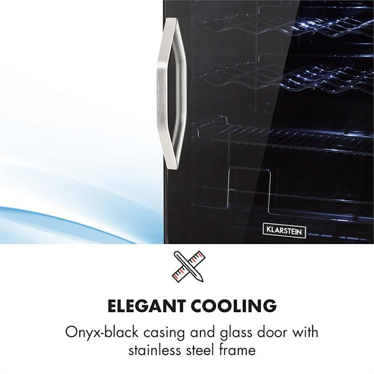 Beersafe XL Onyx refrigerator 60 lites 4 shelves panorama glass door 60 Ltr