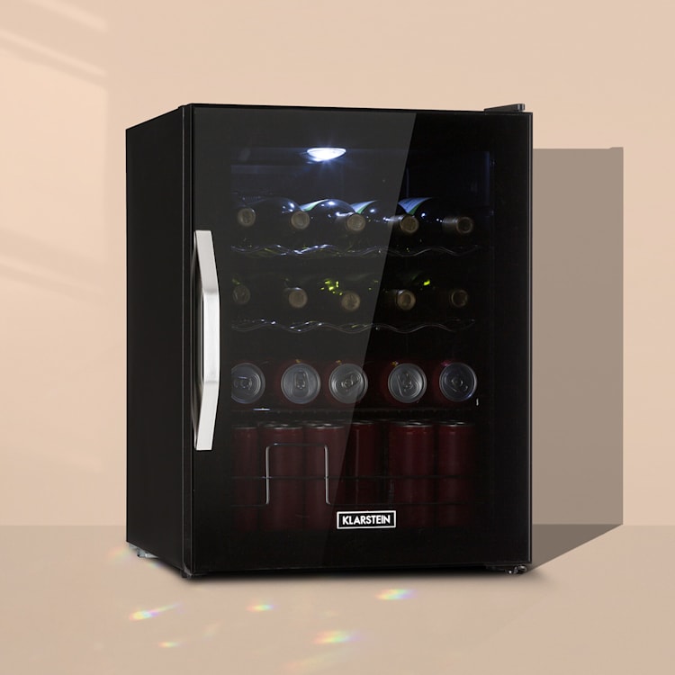 Beersafe XL Onyx Kühlschrank 60 Liter 4 Böden Panoramaglastür 60 Ltr