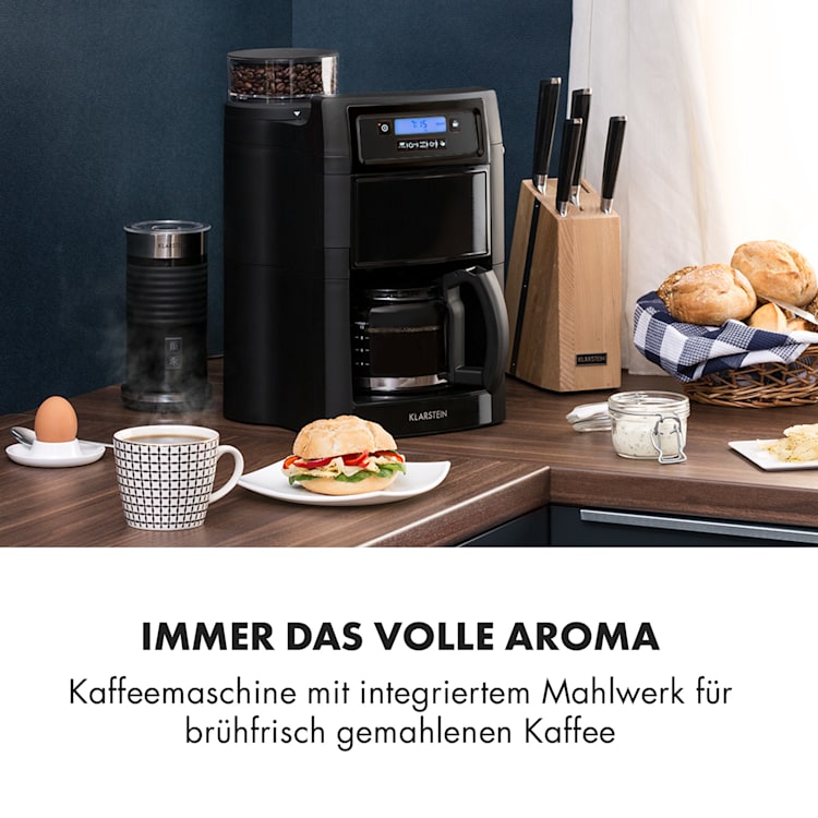 Aromatica II Kaffeemaschine, Mahlwerk, 1,25 l, schwarz Glaskanne | Schwarz