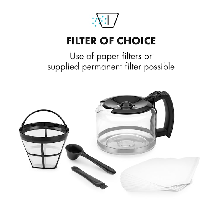 Aromatica II Coffee Machine, Grinder, 1.25 l, Black Glass jug | Black