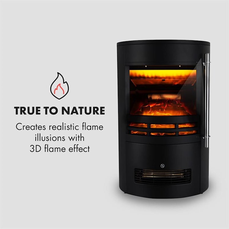 Brixen Cheminée électrique chauffage 900W / 1800W thermostat - noire