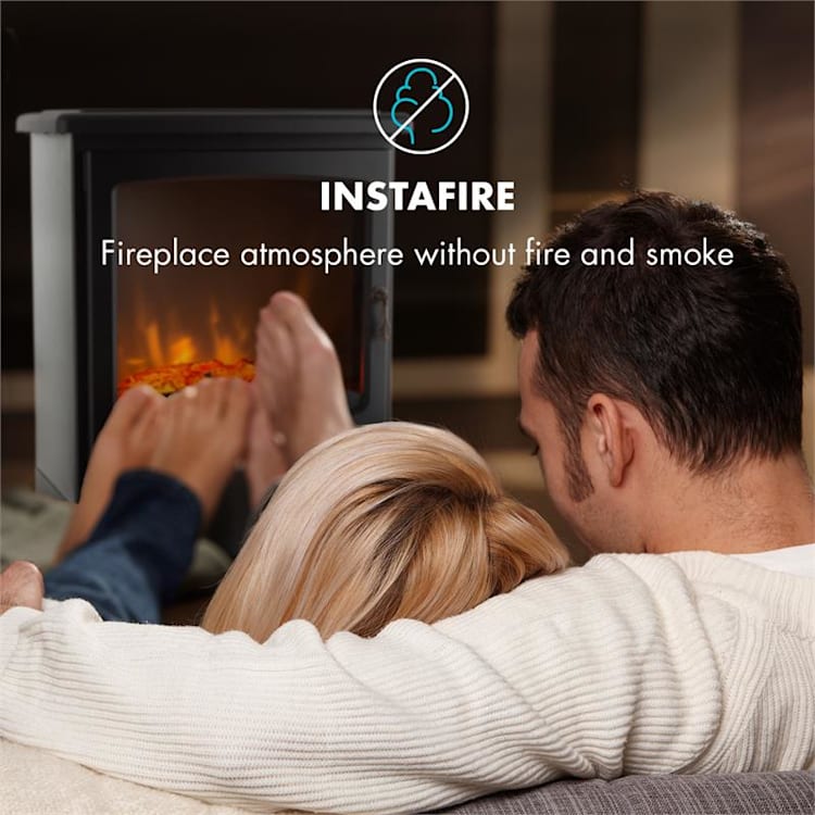 Meran Electric Fireplace 950 / 1850W InstaFire Dimmable Black Black