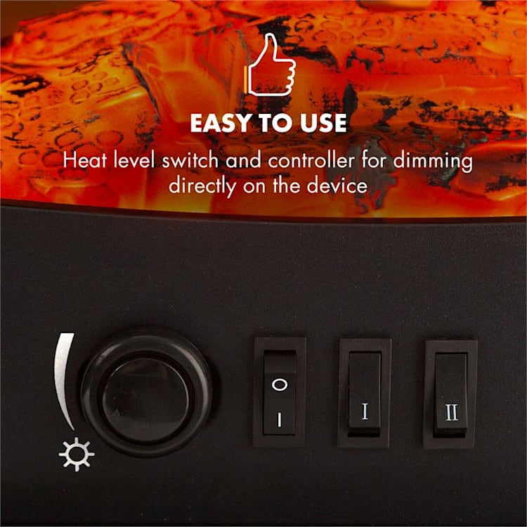 Meran Electric Fireplace 950 / 1850W InstaFire Dimmable Black Black