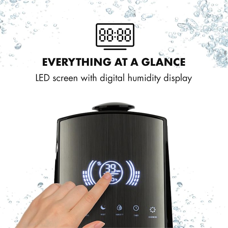 VapoAir Opal Humidifier LED Screen Touch Remote Control Black / Anthracite Without WiFi