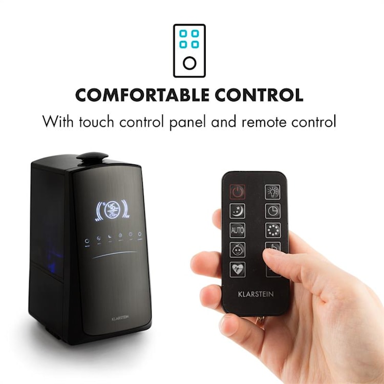 VapoAir Opal Humidifier LED Screen Touch Remote Control Black / Anthracite Without WiFi