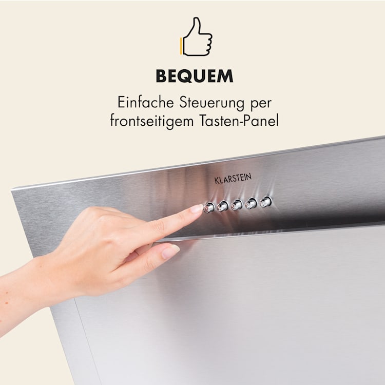 Athena Dunstabzugshaube 60cm Abluft: 350 m³/h LED Edelstahl 60 cm | Silber