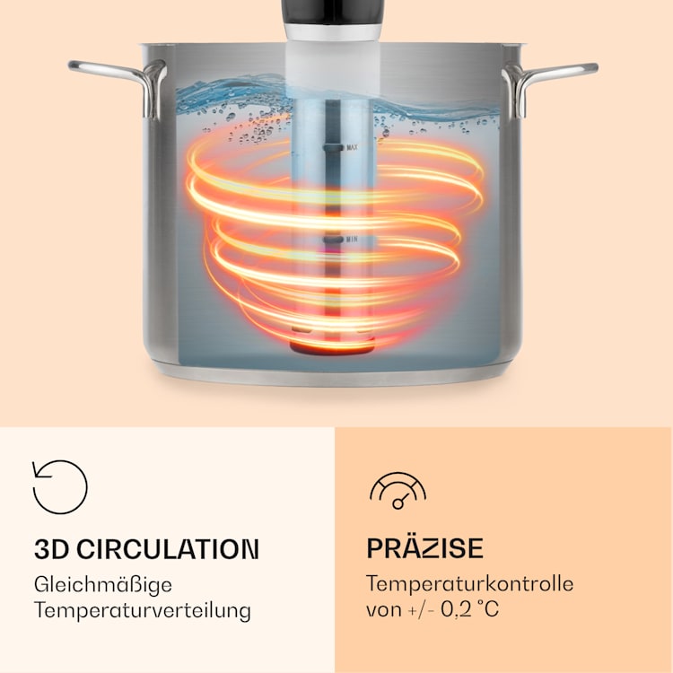 Quickstick Flex 1300W 3D Circulating 0-95 °C IPX7 Timer schwarz Schwarz