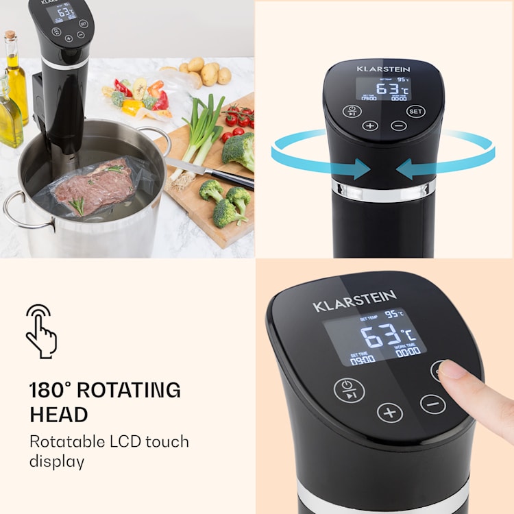Quickstick Flex, Sous-Vide kuhalo, 1300 W, 3D cirkulacija, IPX7, timer, 0 - 95 °C, crna boja Crna