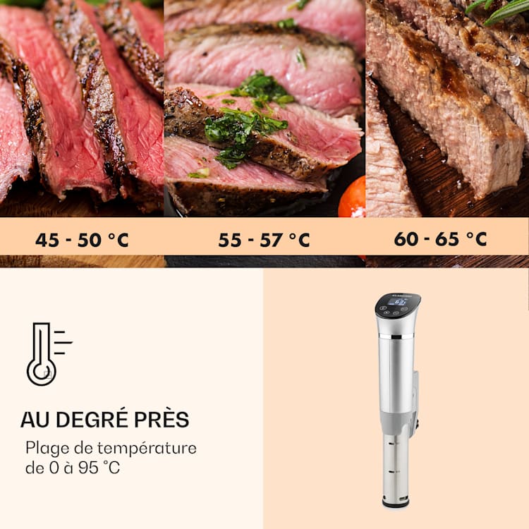 Quickstick Flex 1300W 3D Circulation 0-95 °C IPX7 minuterie argenté Argent