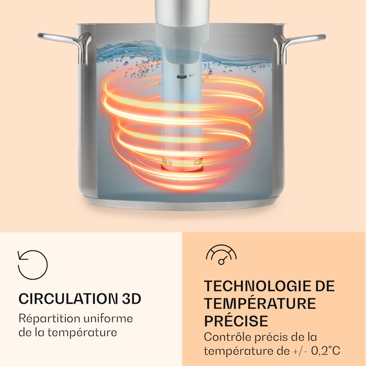 Quickstick Flex 1300W 3D Circulation 0-95 °C IPX7 minuterie argenté Argent