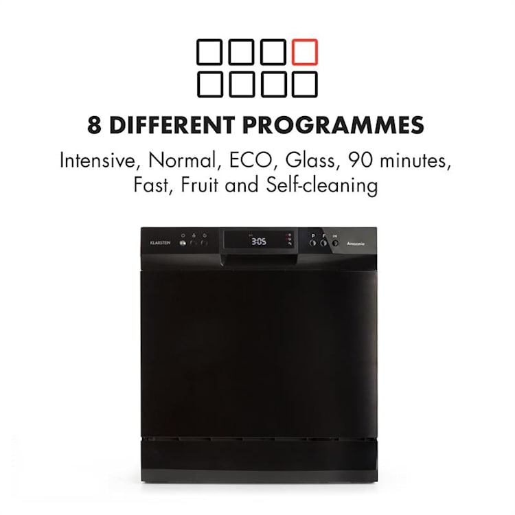 Amazonia Lave-vaisselle de table 8 programmes classe A+ - noir Noir