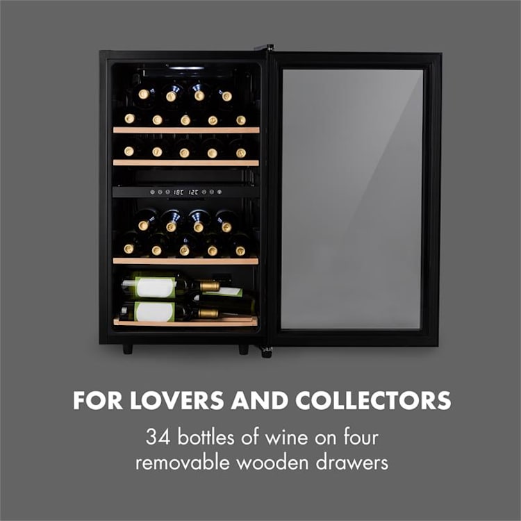 Barossa 34 Duo Weinkühlschrank 34 Flaschen 80 Liter 2 Zonen Touch-Steuerung 34 Flaschen