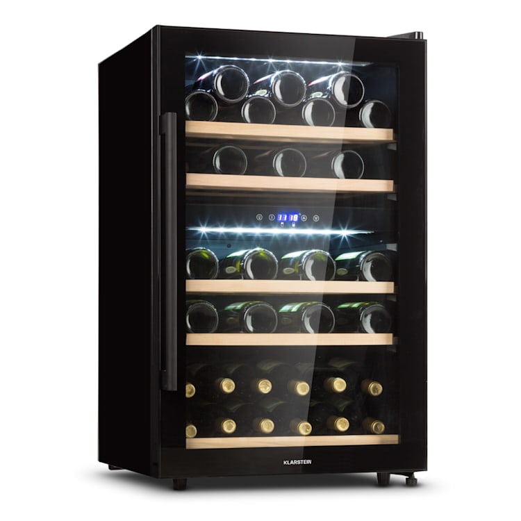 Barossa 40 Duo Weinkühlschrank 2 Zonen 41 Flaschen Glastür Touch LED 135 Ltr