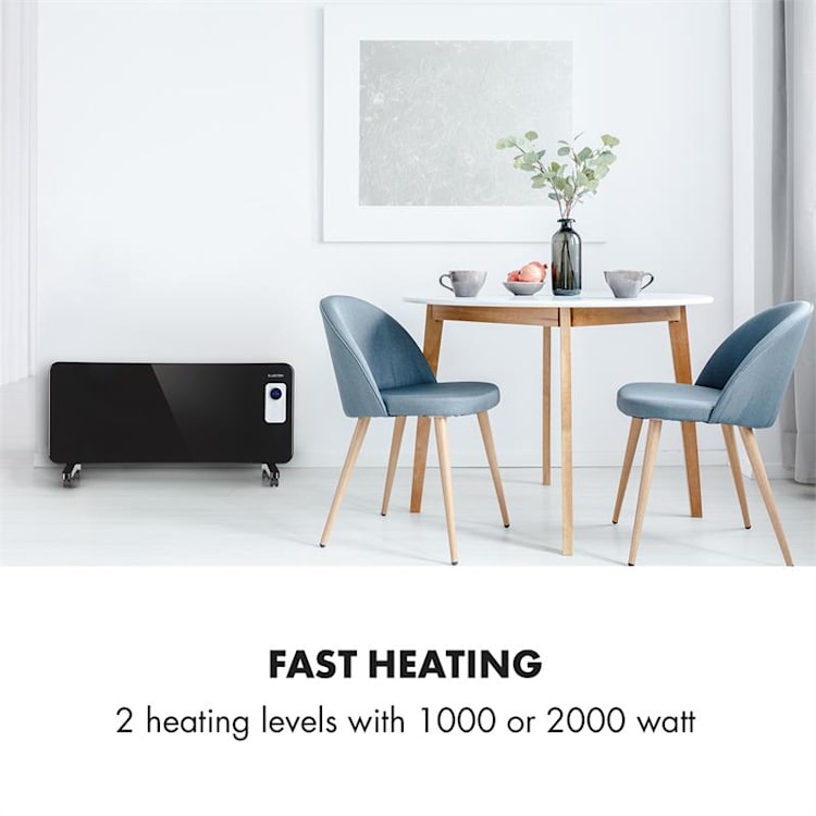Hot Spot CV20 Konvektorheizung 2000W IP24 Fernbedienung schwarz Schwarz