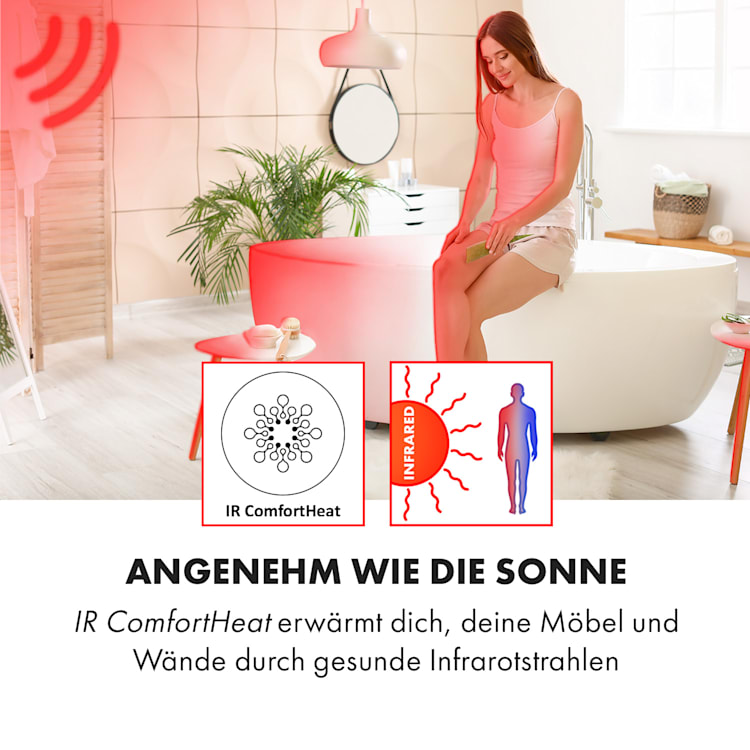 Hot Spot Crystal IR Heizpanel 45x120cm 17m² 850W 5-40°C LED IP24 Weiß