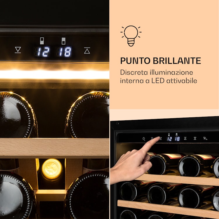 Barossa 77 Duo Cantinetta Vino 2 Zone 191 L 77 Fl. Touch LED Nero
