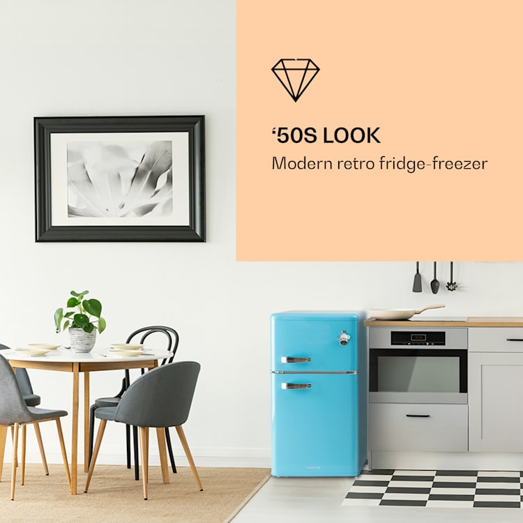 Irene Fridge & Freezer Combination 85 Litres Retro Design Blue