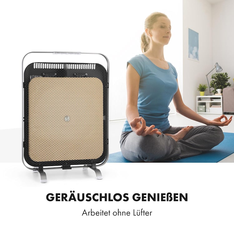 HeatPal Marble Blackline Infrarot-Heizung 1300W Wärmespeicher Marmor Aluminium Schwarz