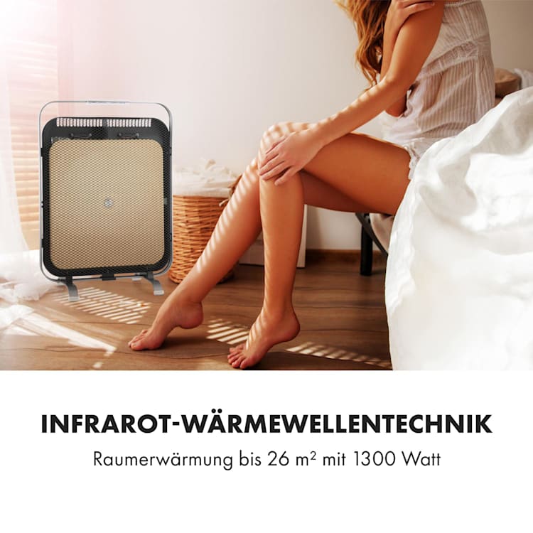 HeatPal Marble Blackline Infrarot-Heizung 1300W Wärmespeicher Marmor Aluminium Schwarz