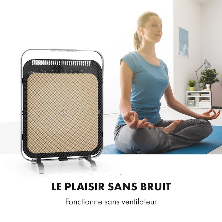 HeatPal Marble Blackline infrarood verwarming 1300W marmer aluminium Zwart