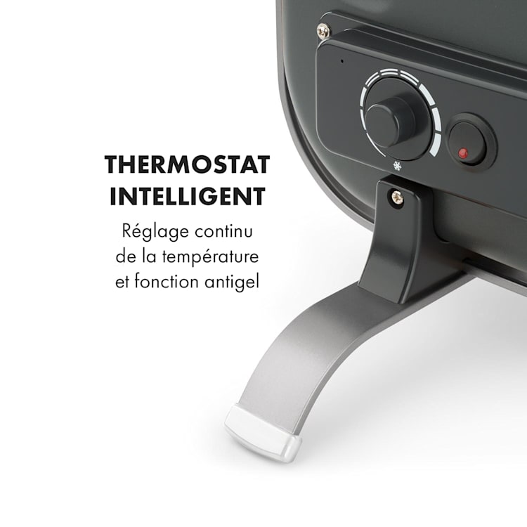HeatPal Marble Blackline infrarood verwarming 1300W marmer aluminium Zwart