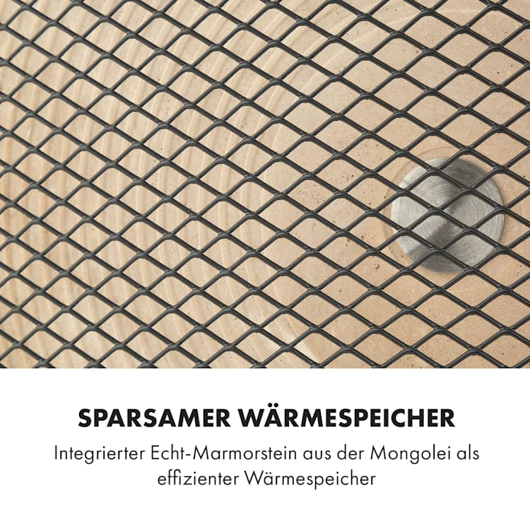 HeatPal Marble Blackline Infrarot-Heizung 1300W Wärmespeicher Marmor Aluminium Kupfer