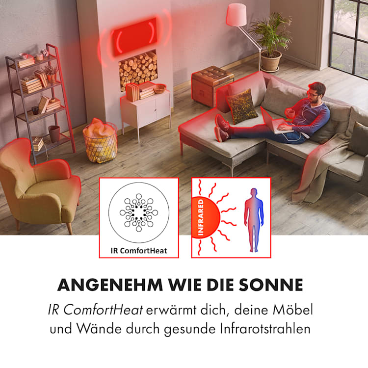 Hot Spot Wave Heizpanel 51x80cm 20m² 1000W stufenlos IP24 Aluminium